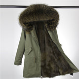 Raccoon hooded coat