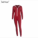 Zipper Hooded Jumpsuits