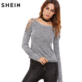 SHEIN Crisscross Hollow Out Tees