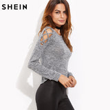 SHEIN Crisscross Hollow Out Tees