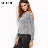 SHEIN Crisscross Hollow Out Tees