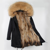 Raccoon hooded coat