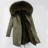 Raccoon hooded coat