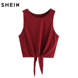 SHEIN Ribbed Crop Tank Top