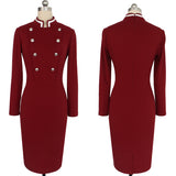 Vfemage Collar Pencil Dress